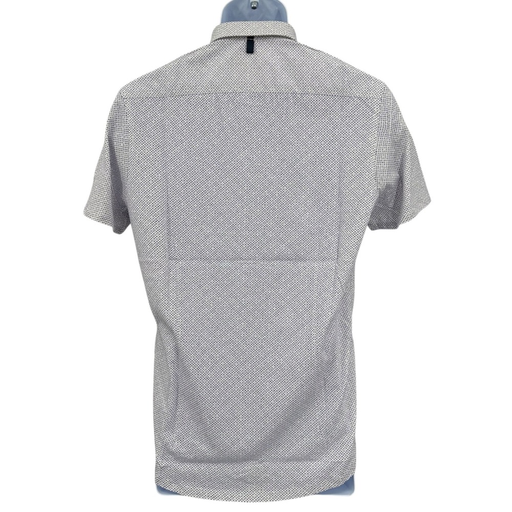 WRK Men's Med Slim Fit ReWorked Shirt NWT Short Sleeve Lilac Button Down Shirt - Picture 3 of 10